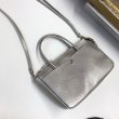 画像1: ＜メタリック＞ショルダー付き　グローブレザー　ポケット付きミニトート (1)